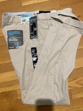 Savane Pleated Ultimate Performance Chino Pants Size 36x34 NWT